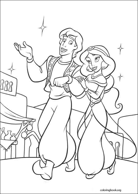 aladdin coloring book pages