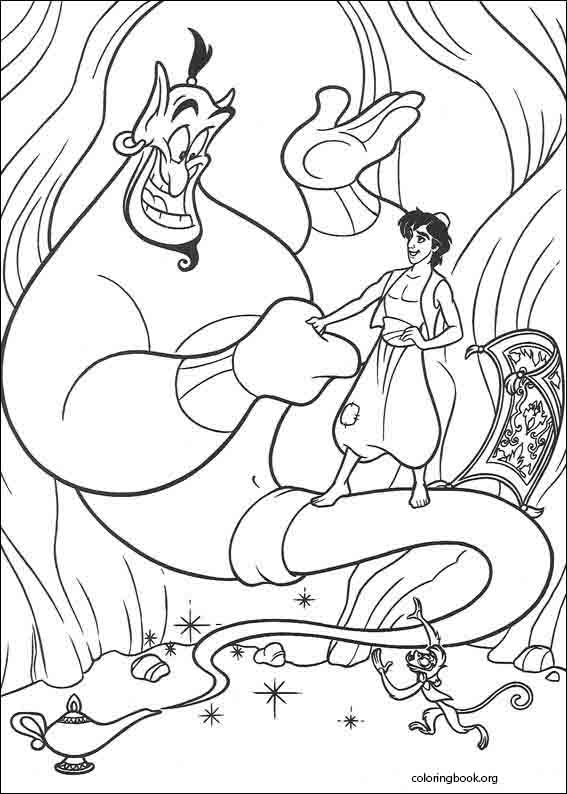 aladdin coloring book pages