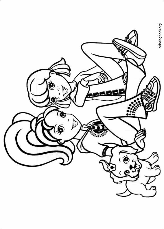 Polly and her friends with photos coloring page printable game