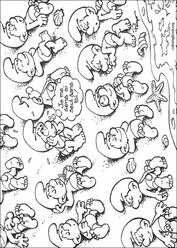 smurf coloring book pages